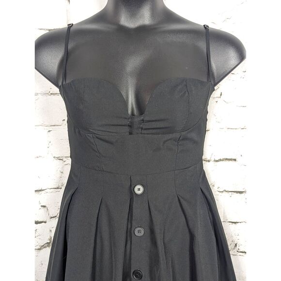 AEL AmyEnjoyLife Fit & Flare Midi Dress Coquette Feminine Retro Pinup Pockets LG - Picture 2 of 7